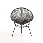 Garden Mallorca rotondo resina intrecciata (nero) sedia
