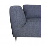 Corner sofa design right side 5 places with JUSTINE chaise in fabric (dark gray)