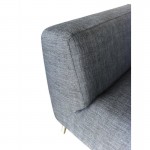Canapé d'angle côté Droit design 5 places avec méridienne JUSTINE en tissu (gris foncé)