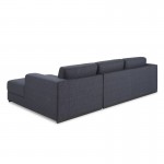 Derecha esquina sofá diseño 4 lugares con chaise Ma en tela (gris oscuro)