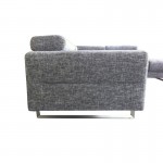 Canapé d'angle côté Droit design 5 places avec méridienne MATHIS en tissu (gris clair chiné)