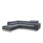 Corner sofa design left 5 places with Meridian MATHIS in fabric (dark gray)