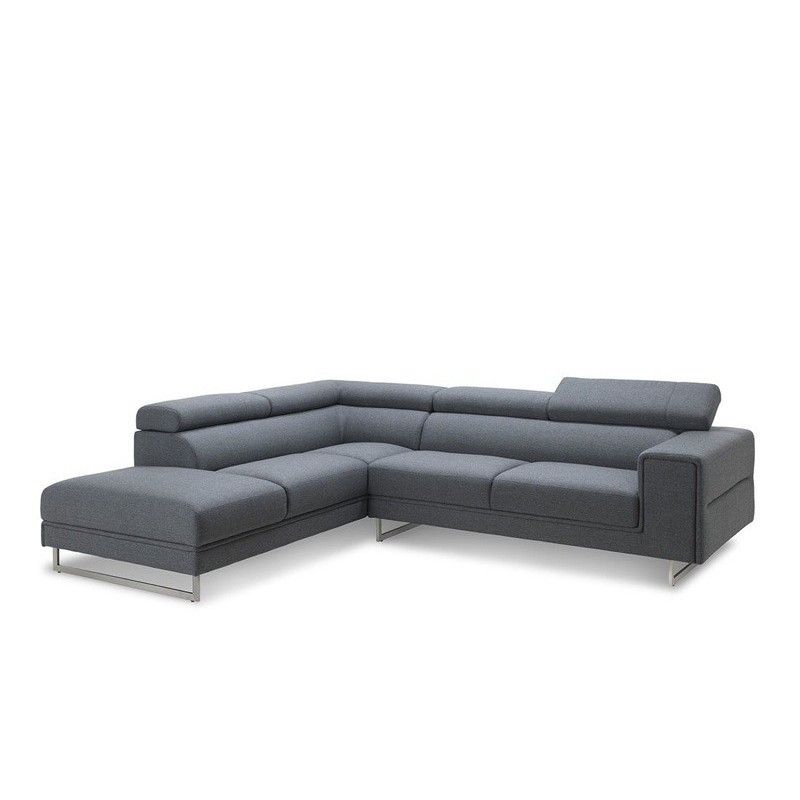 Corner sofa design left 5 places with Meridian MATHIS in fabric (dark gray) - image 30194