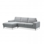 Diseño de sofá de la esquina izquierda 3 plazas con chaise THEO en tela (gris claro)