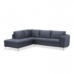 Diseño de sofá de la esquina izquierda 3 lugares con meridiano MORIS en tela (gris oscuro)