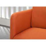 Sofa vintage cubic right 2 places JONAZ in fabric (orange)