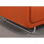 Canapé droit vintage cubique 2 places JONAZ en tissu (orange)