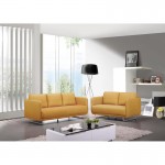 Vintage de sofá cúbico 3 derecha coloca JONAZ en tela (amarillo)
