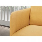 Canapé droit vintage cubique 3 places JONAZ en tissu (jaune)