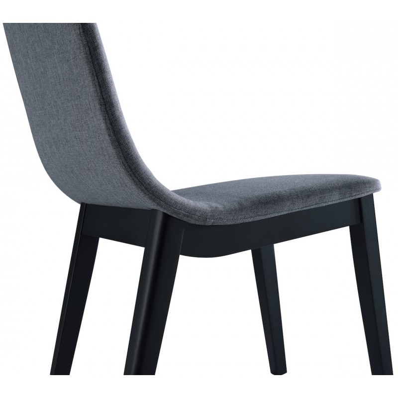 Set of 2 contemporary chairs ENZO in fabric (light gray) - image 30334