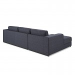 Diseño de sofá de la esquina izquierda 4 plazas laterales con chaise Ma en tela (gris oscuro)