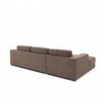 Corner sofa design left 4 side seats with Ma chaise in fabric (Brown)