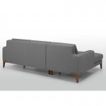 Corner sofa design left 3 seats with SERGIO chaise in fabric (grey)