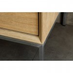 Furniture design low TV 2 drawers 1 door JASON solid oak (natural oak)