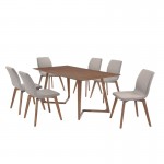 Table à manger design LOANE en bois (180cmX90cmX76cm) (noyer)