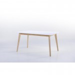 Tavolo in legno scandinavo ENORA (bianco) espandibile (150/180cmX90cmX76cm)