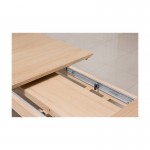 Mesa de comedor extensible diseño (180/232x90x76cm) BRIEG en 100% madera maciza de roble (roble natural cruda)