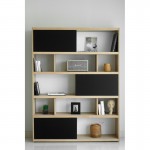 Shelf design EVA bookcase solid oak (oak natural, black)