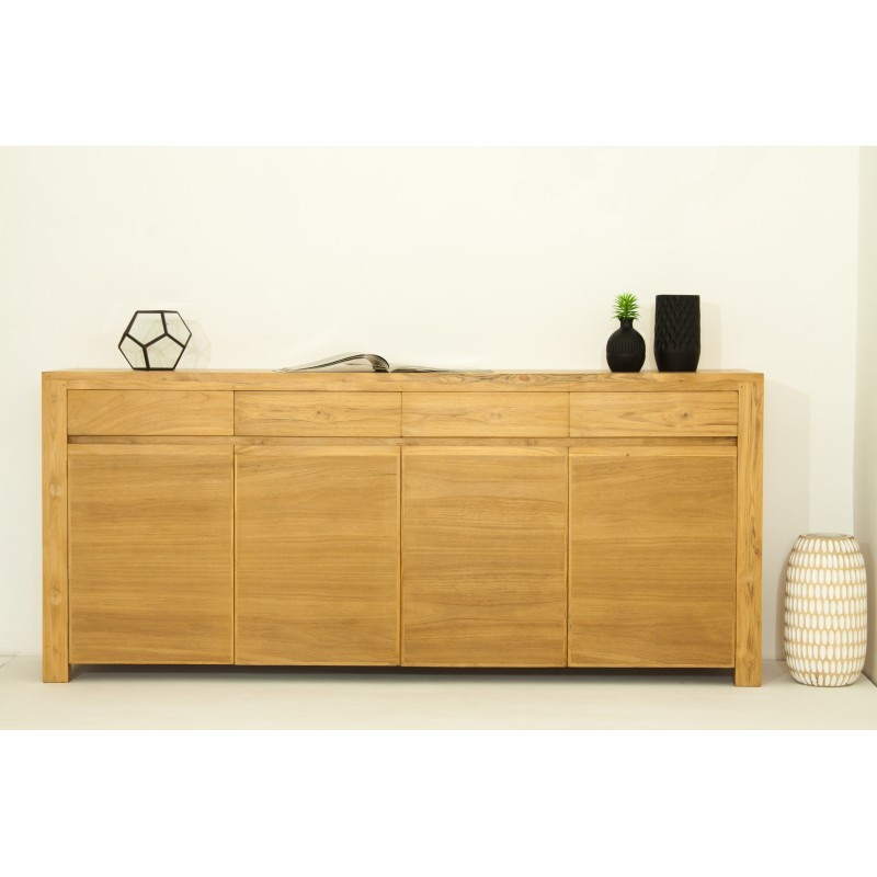 Buffet contemporary row 4 doors 4 drawers ANATOLY (natural) massive teak - image 36139