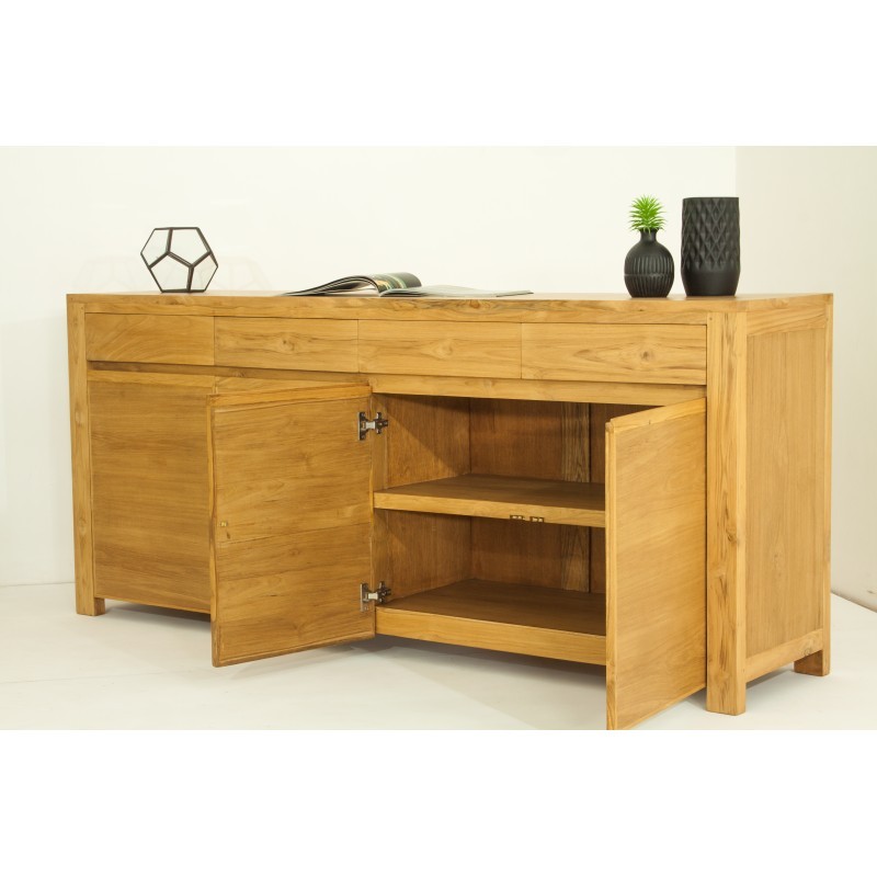 Buffet contemporary row 4 doors 4 drawers ANATOLY (natural) massive teak - image 36143