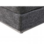Pouf design fabric AGATA (charcoal grey)