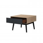 Table d'appoint, bout de canapé design 1 tiroir ADAMO en bois (chêne clair)