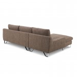 Diseño de sofá de la esquina izquierda 3 plazas con chaise de VLADIMIR en tela (marrón)