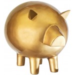 Statue design decorative sculpture pig in resin (gold)