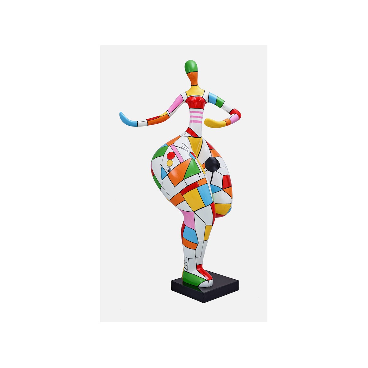 Statuette sculpture décorative design FEMME RONDE en résine H55  (multicolore) - Objets de décoration design
