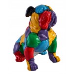 Statue dog BULLDOG design decorative sculpture in resin (multicolor)