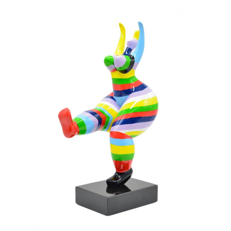 Bailarina de escultura decorativa de diseño estatua de encanto en resina H45 (multicolor) - image 36709