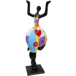 Statue sculpture décorative design DAME DE CŒUR en résine H150 (multicolore)