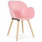 Diseño de polipropileno de silla estilo escandinavo LENA (polvo rosado)