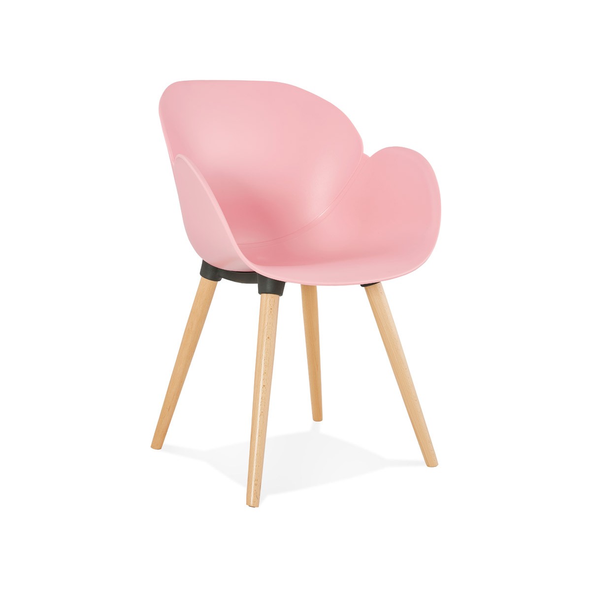 Chaise design style scandinave LENA en polypropylène (rose poudré)