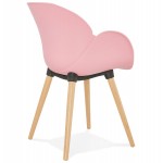 Chaise design style scandinave LENA en polypropylène (rose poudré)
