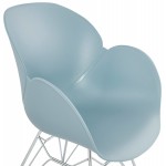 Sedia di design industriale stile TOM piede metallo cromato in polipropilene (azzurro cielo)