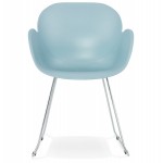 Chaise design pied effilé ADELE en polypropylène (bleu ciel)