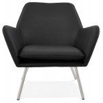 Fauteuil lounge design et rétro HIRO (noir)