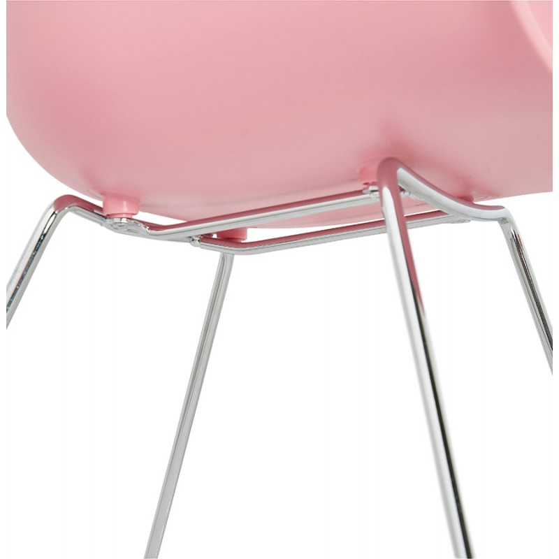 Chaise design pied effilé ADELE en polypropylène (rose poudré) - image 36889