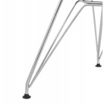 Silla de diseño estilo industrial polipropileno TOM pie de metal cromado (gris claro)