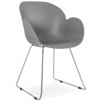 Design sedia piede conico in polipropilene ADELE (grigio chiaro)
