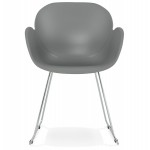 Chaise design pied effilé ADELE en polypropylène (gris clair)