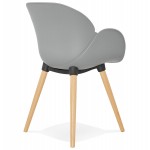 Progettazione di polipropilene di sedia stile scandinavo LENA (grigio chiaro)