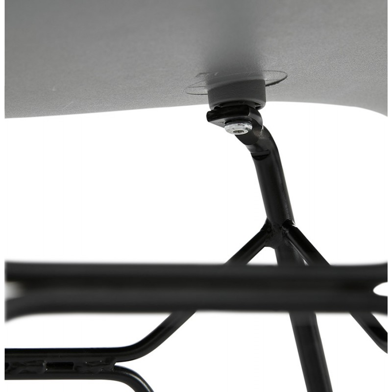 Chaise design style industriel TOM en polypropylène pied métal noir (gris clair) - image 37018