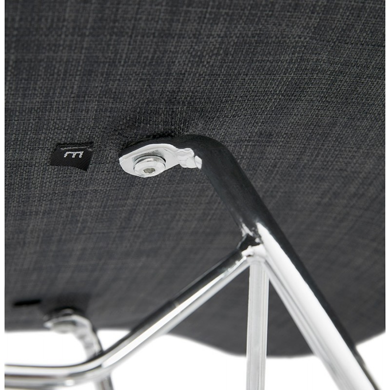 Chaise design style industriel TOM en tissu pied métal chromé (gris foncé) - image 37060