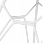 Chaise design et moderne TOM en polypropylène pied métal blanc (rose poudré)
