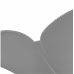 Silla de diseño y moderno TOM polipropileno pie metal blanco (gris claro)