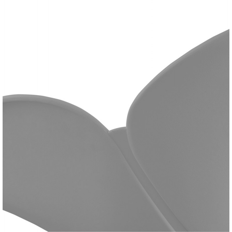 Silla de diseño y moderno TOM polipropileno pie metal blanco (gris claro) - image 37094