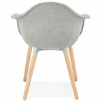 Scandinavian design chair with armrests Ophelia in fabric (light gray)