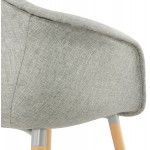Chaise design scandinave avec accoudoirs OPHELIE en tissu (gris clair)